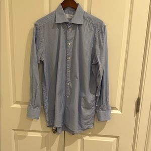 Eton Blue Dress Shirt Classic Fit Long-Sleeved